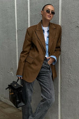 Suede Leather Vintage Brown Blazer