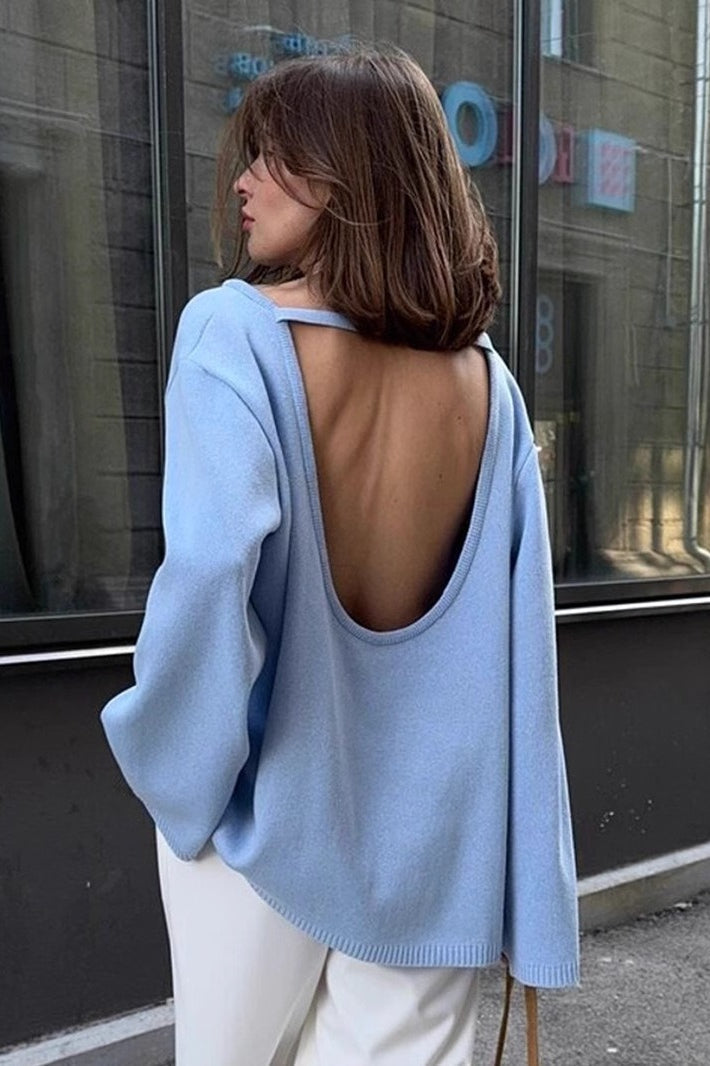 Loose Fit Backless Sweater Main image