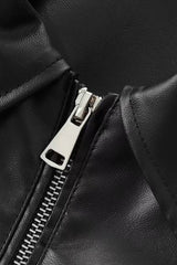 Faux Leather Bomber Jacket