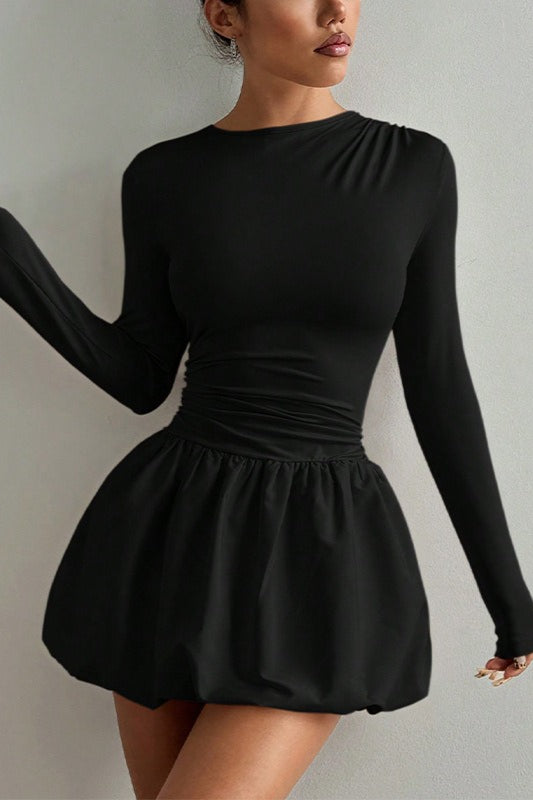 Stretch Puff Sleeve Work Dress Main image