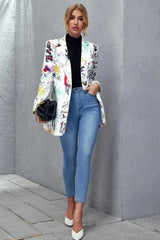 Graffiti Print Vintage Blazer