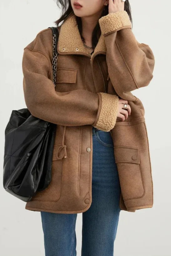 Reversible Stand Collar Puffer Jacket Main image