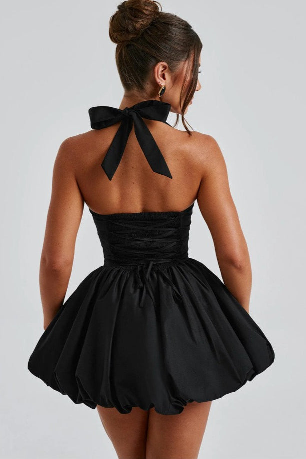Elegant Halter Tie Bow Bodycon Cocktail Dress Secondary image