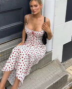 Strapless Backless Maxi Floral Dress