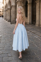 Deep V-Neck Backless Pure Desire White Slim Fit Maxi Dress