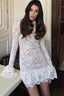 Lace Panel Double Ruffle Bodycon Mini Lace Dress