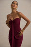 Ruched Strapless Bodycon Y2K Maxi Dress