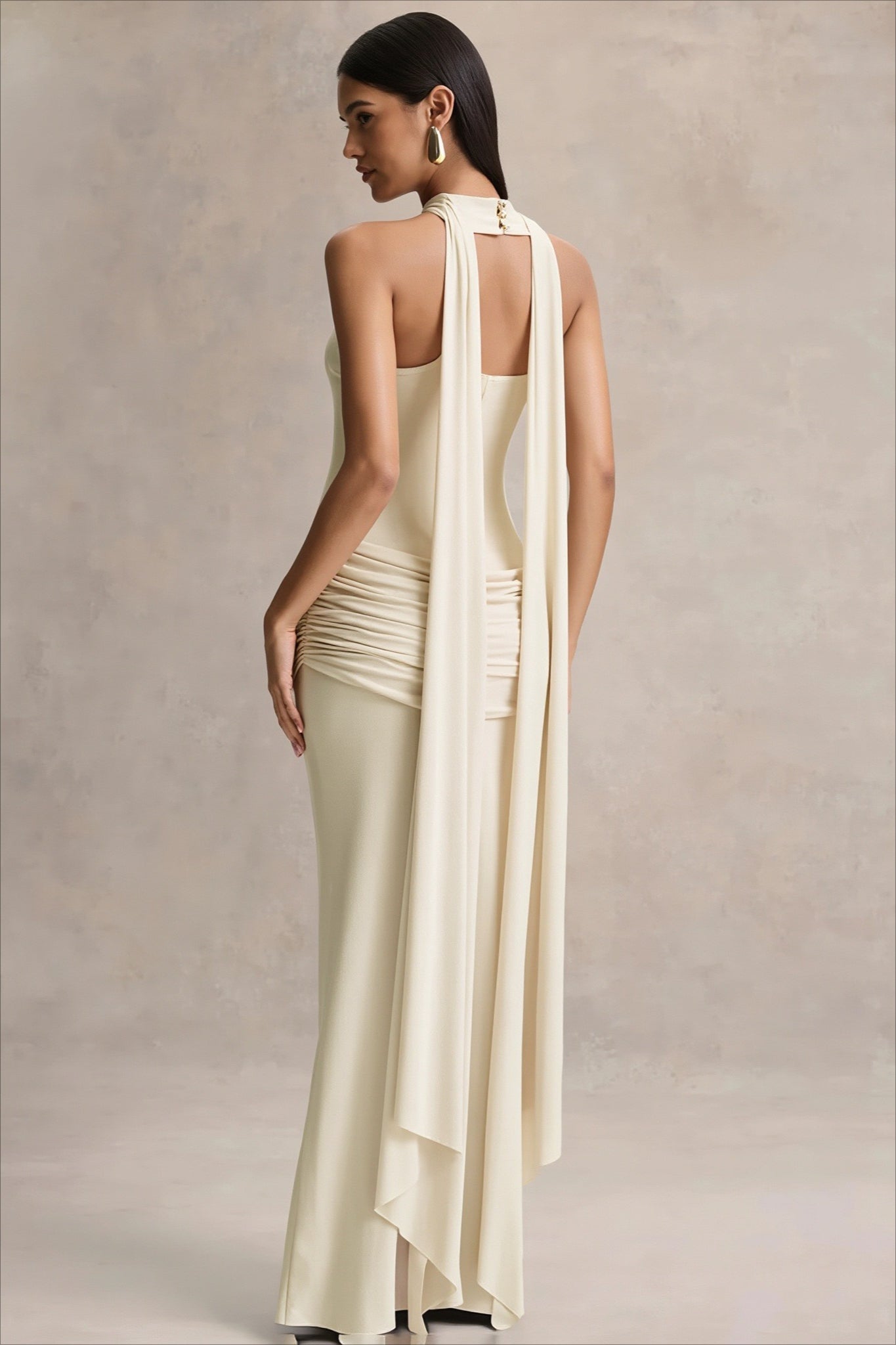 Halter Strapless Backless Tie Maxi Dress