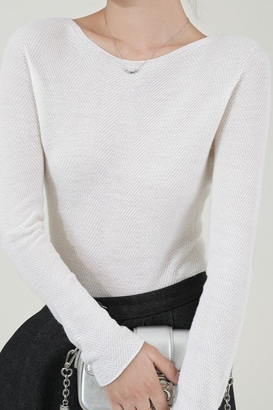Seamless Fine Wool Knit Top Main image