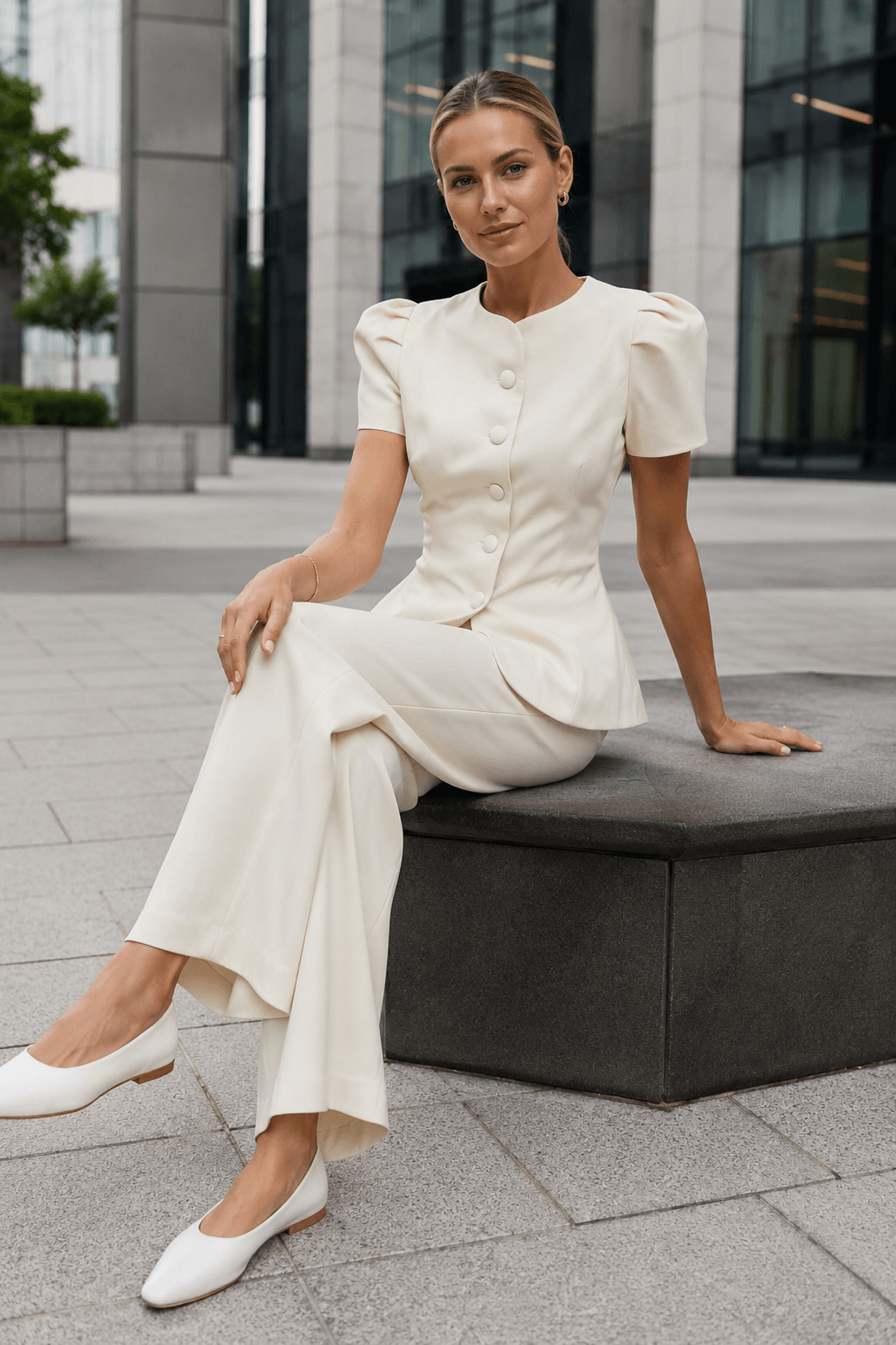 Elegant Jacket High Waist Two Piece Chic Work Set Main image