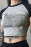Vintage Star Print Contrast Tee T-Shirt