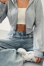 Short Zip Up Hoodie Coat coats