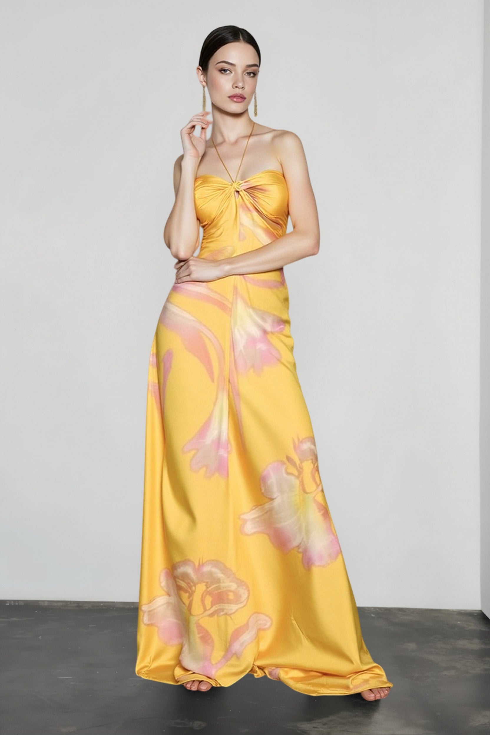 Print Backless Strapless Vacation Dress Main image
