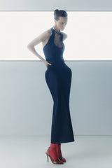 Halter Neck Backless Denim Dress