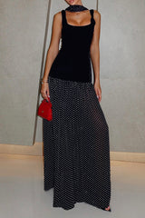 Square Neck Polka Dot Flowing Birthday Dress