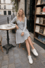 V-Neck Patchwork Sweater Dress