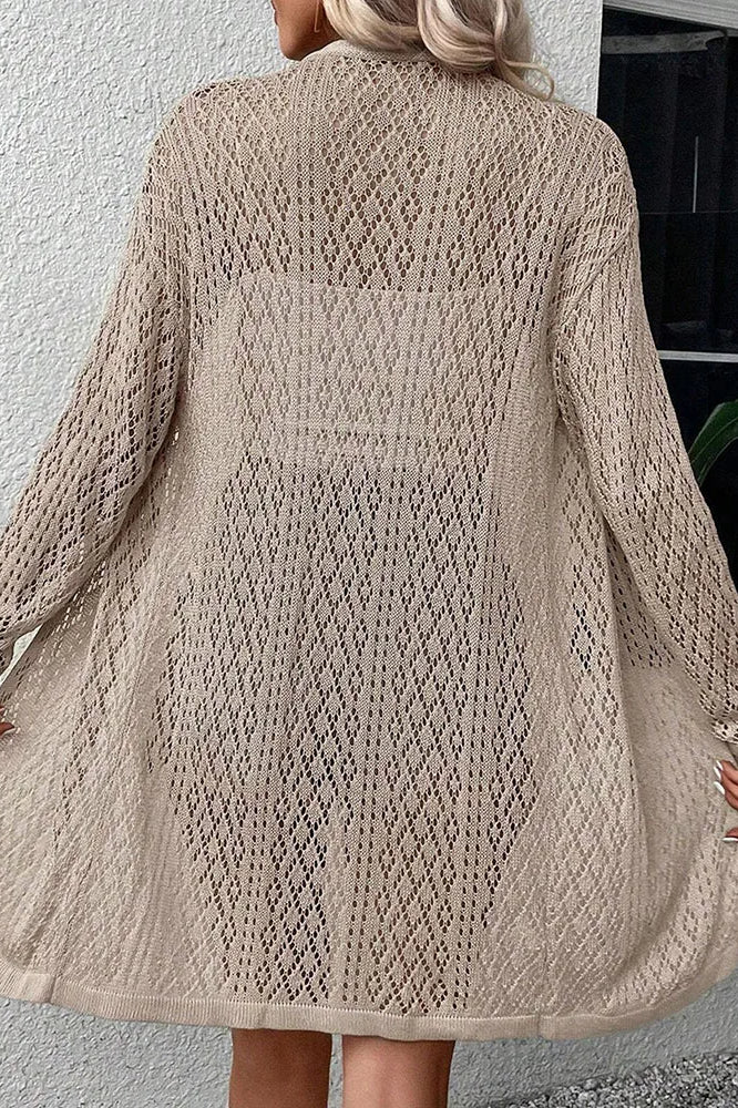 Hollow Knit V-Neck Cardigan Secondary image
