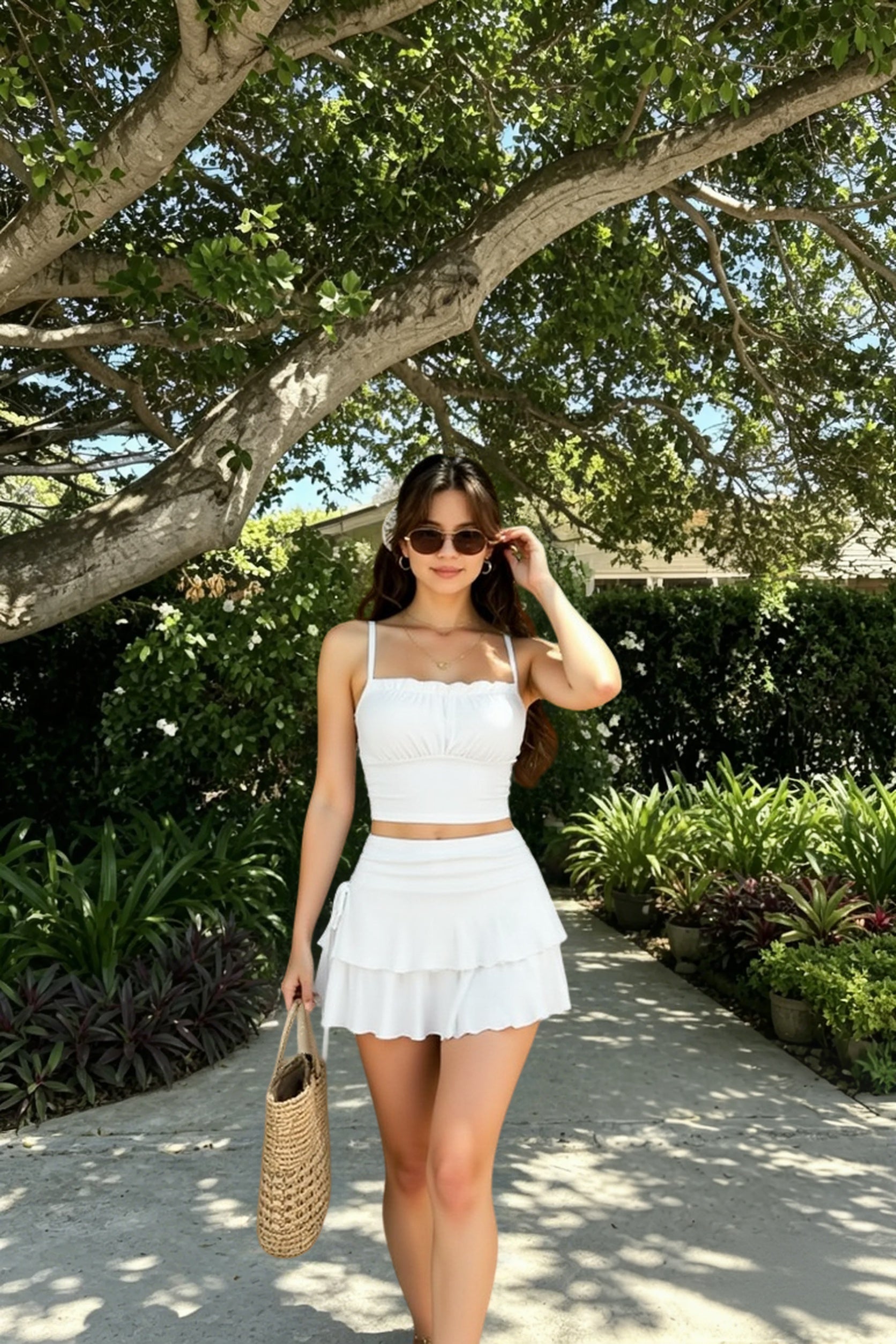 Minimalist Linen Blend Mini Skirt Secondary image