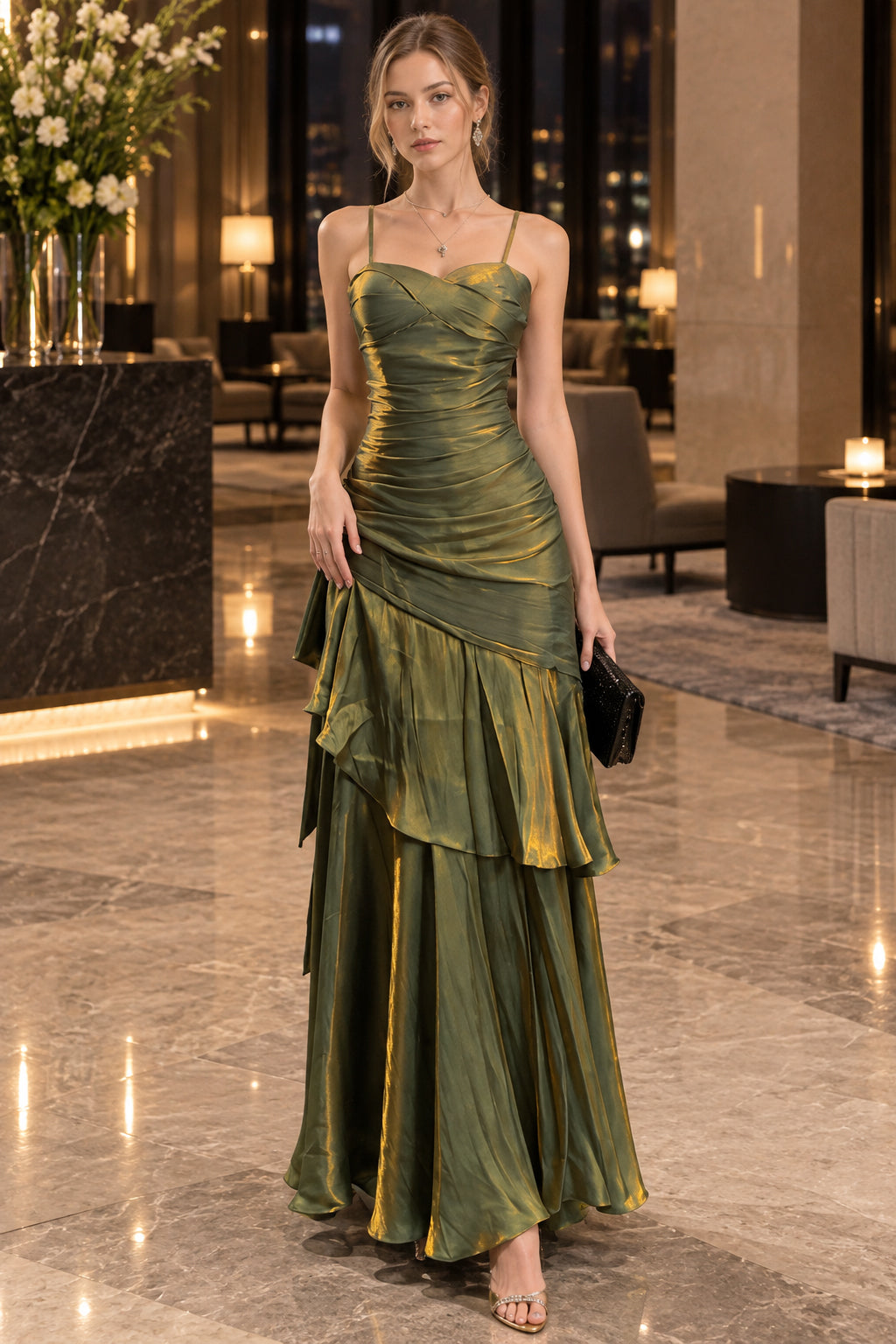 Chiffon Spaghetti Strap Maxi Dress Main image