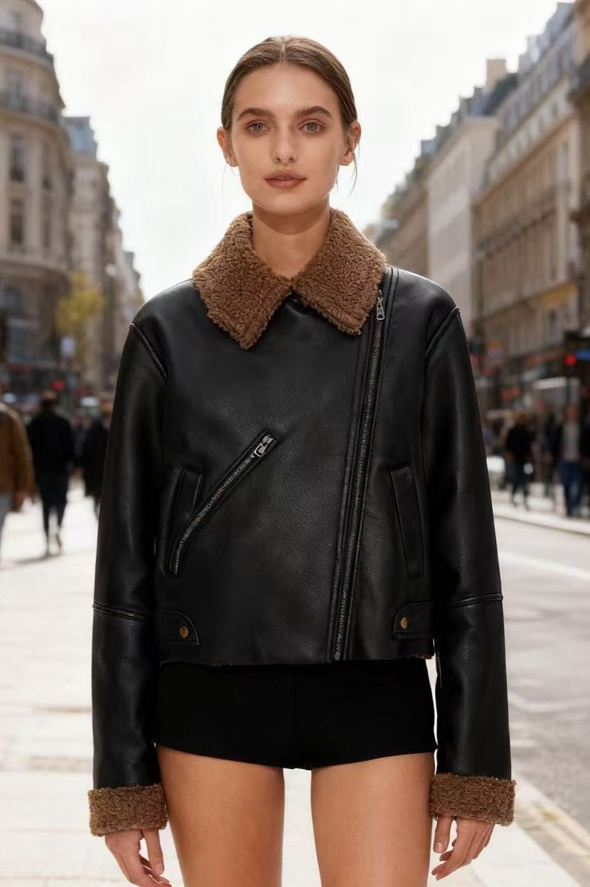 Vintage Lined Moto Style Jacket Main image