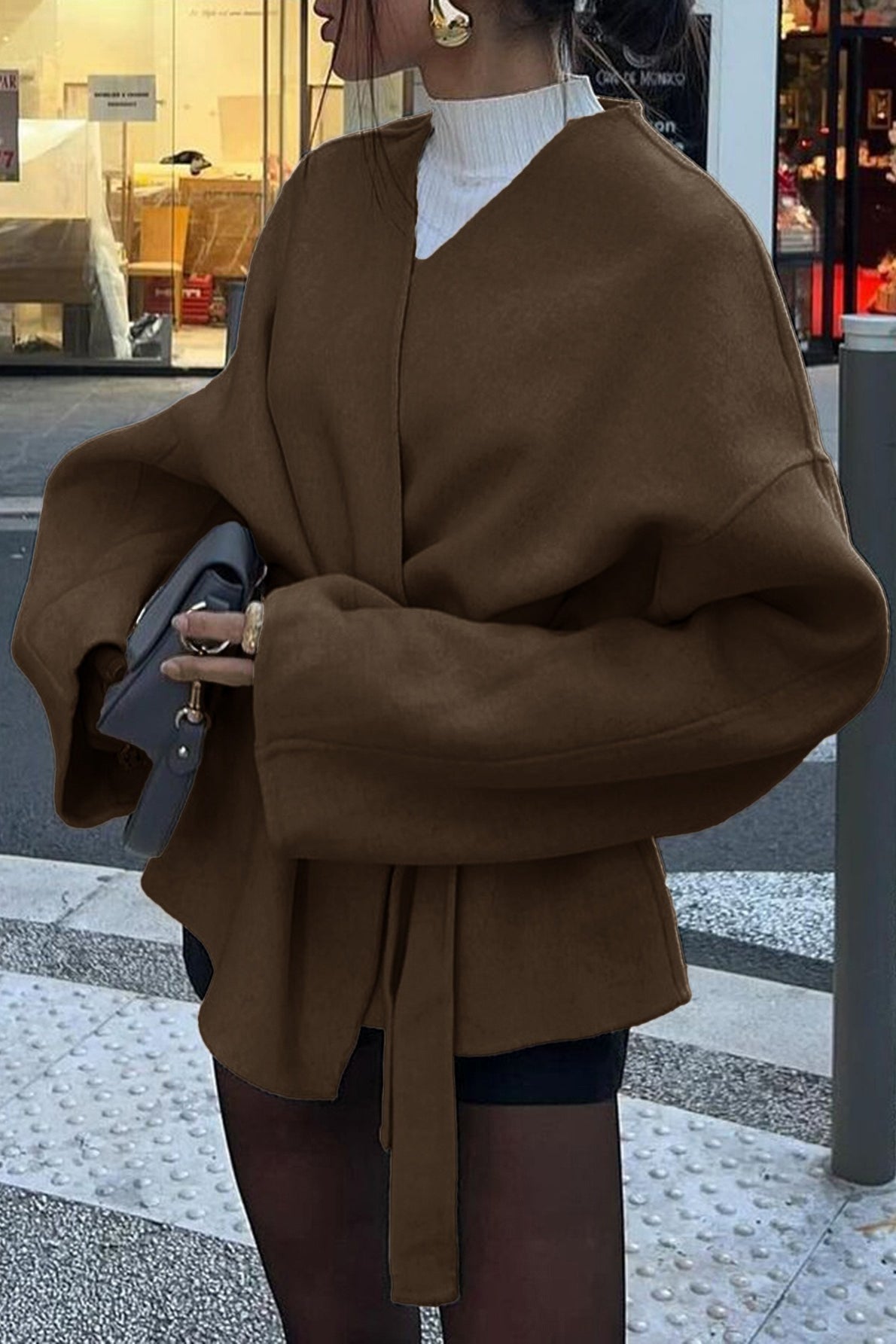 Tailored Long Sleeve Belted Trench Coat Main image
