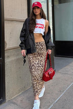 Leopard Print High Waist Bodycon Skirt