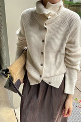 Fine Rib Single Breasted Cardigan