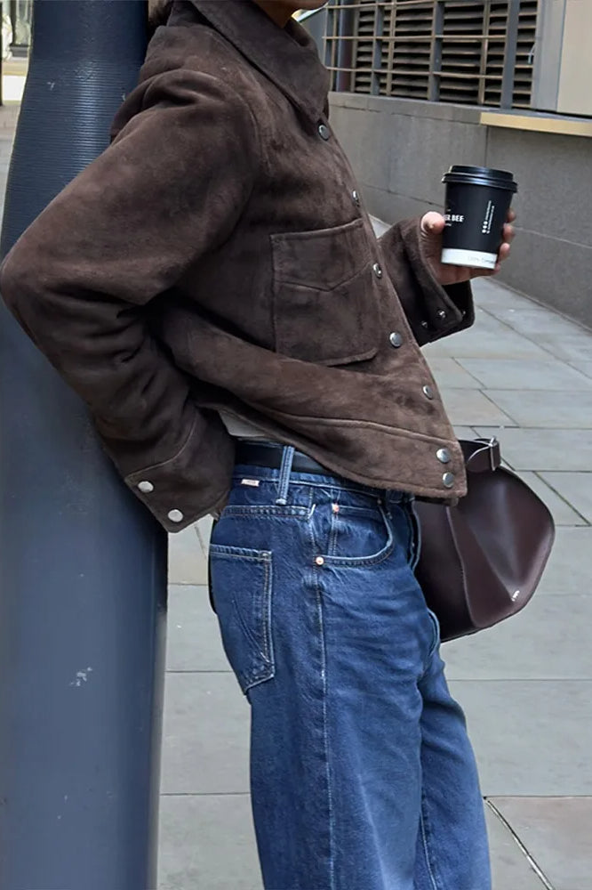 Single-Breasted Suede Jacket Secondary image