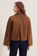 Mid-weight Suede Notch Collar Coat