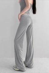 High Waist Soft Modal Wide Leg Slim Athletic Pants