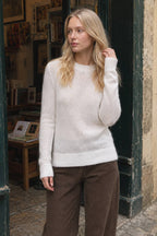 Sheer Blend Round Neck Knit Top