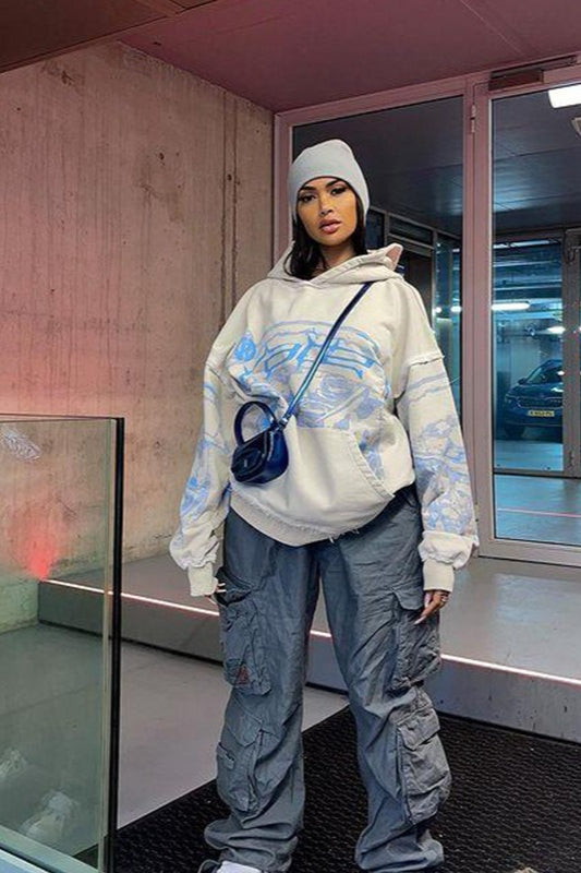 Casual Printed Pullover Hoodie Secondary image