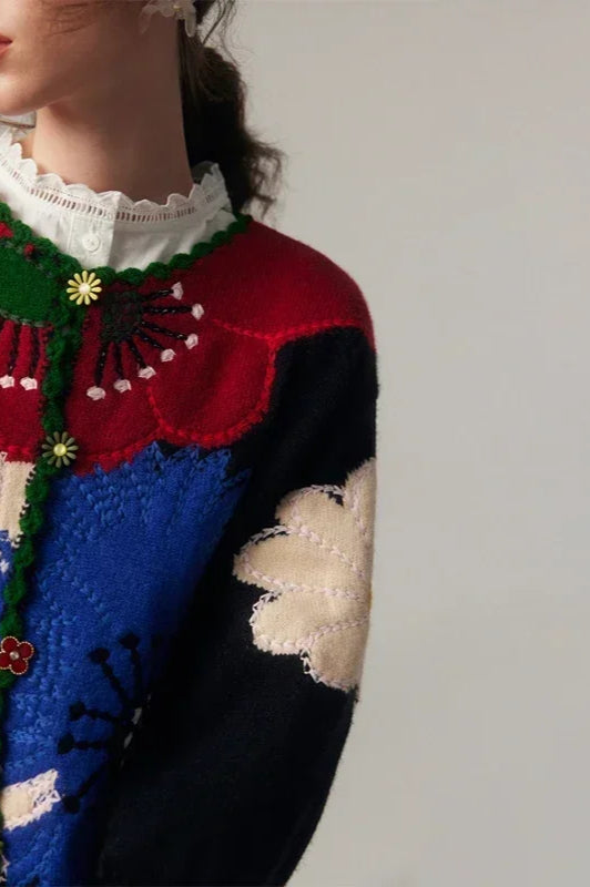 Vintage Floral Embroidered Knit Cardigan Secondary image