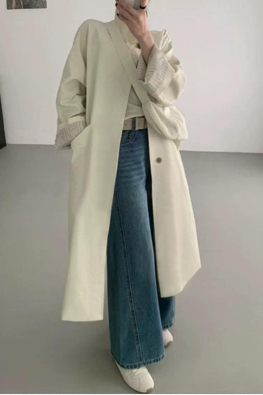Relaxed Midi Blend Panel Design Overcoat