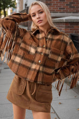 Vintage Wool Side Fringe Longline Coat