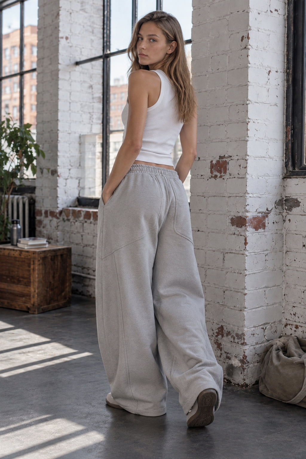 Solid Loose Hip-hop Drawstring Pants