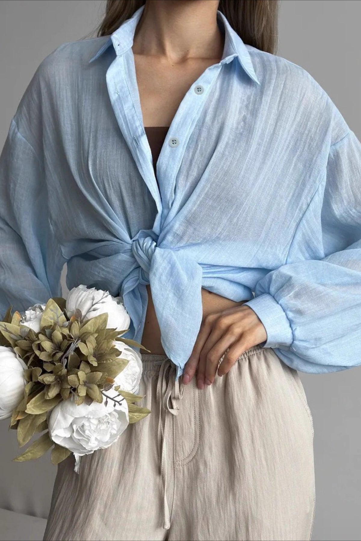 Classic Button Down Long Sleeve Top Main image