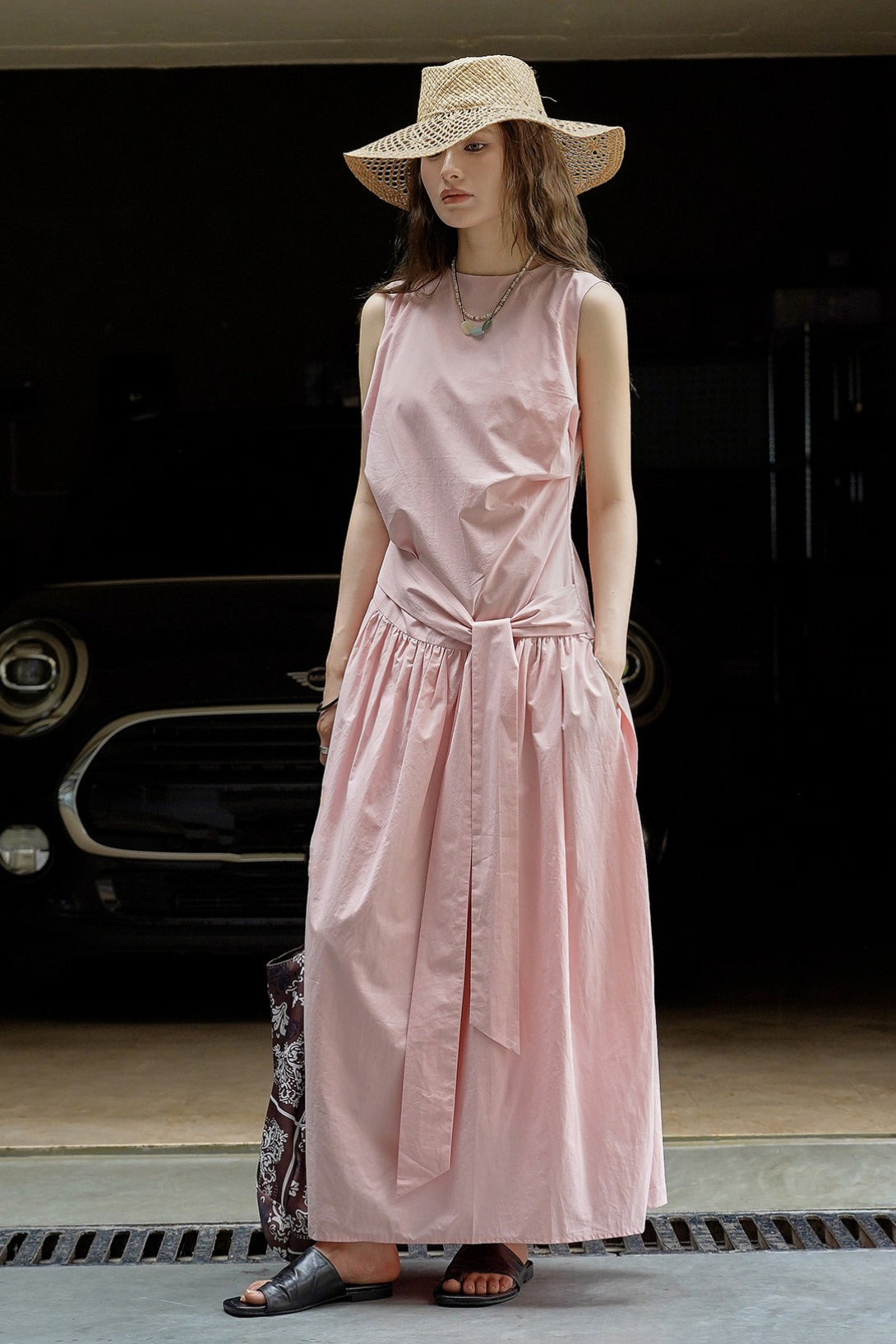 Pleated Tie Strap Lightweight Boho Dress