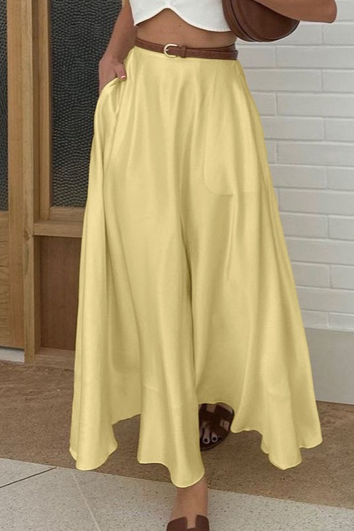 Draped Satin A-Line Maxi Skirt Secondary image