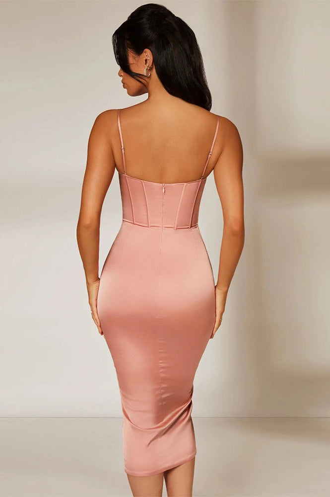 Underwire Backless Slit Midi Bodycon Dress Secondary image