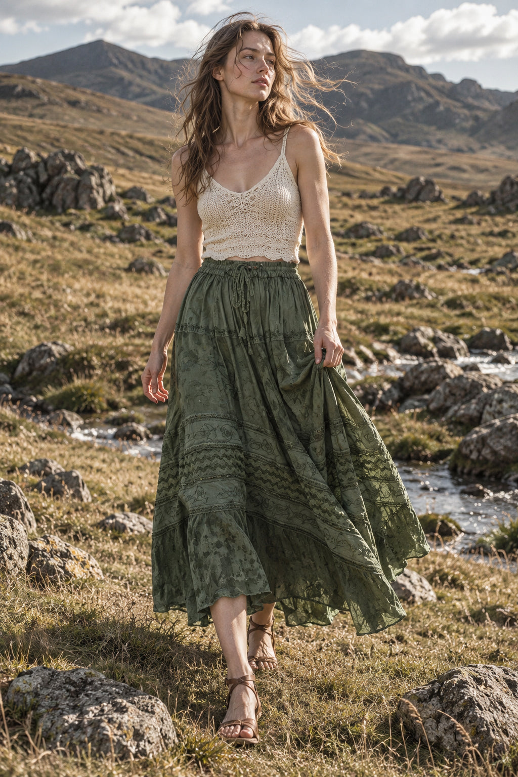 Fairy Graceful Tiered Maxi Skirt Main image