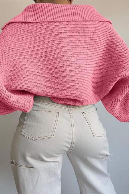 Long Sleeve Collar Knit Sweater Secondary image