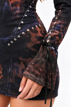 Leopard Flared Sleeve Mini Dress