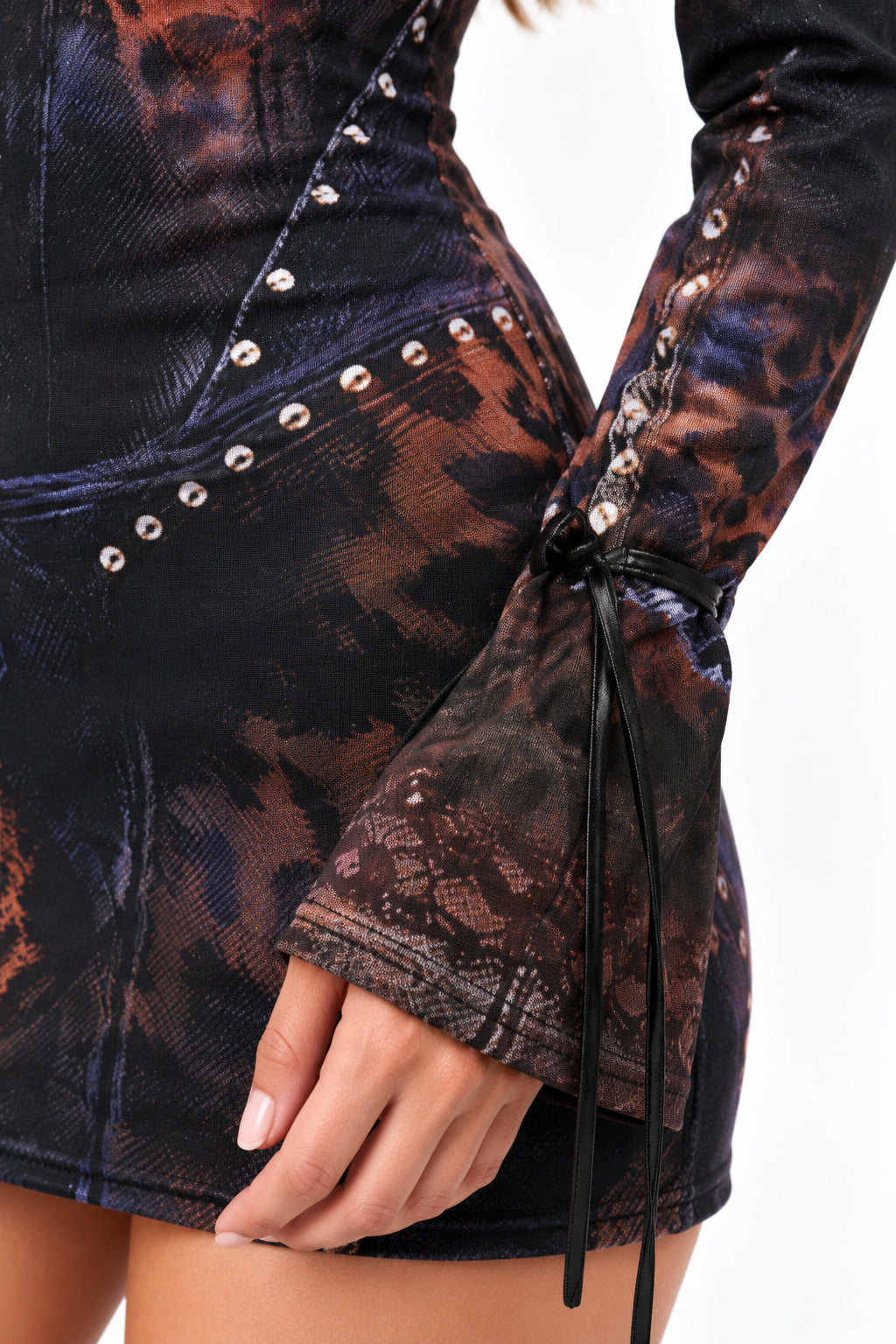 Leopard Flared Sleeve Mini Dress