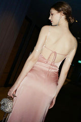 Crystal Chain Low-Back Slip Dress