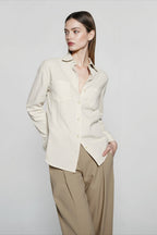 Pure Linen Textured Blouse