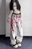 Tribal Print Layered Waist Loose Fit Jeans