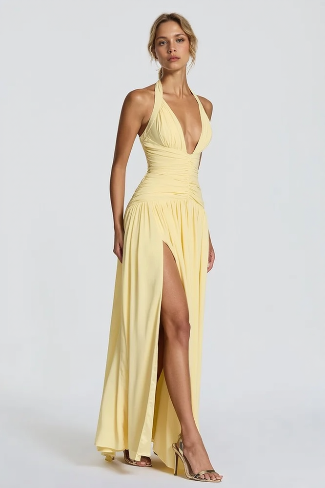 Halter Backless Slit Bodycon Party Dress Secondary image