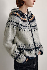 Fair Isle Hooded Cardigan