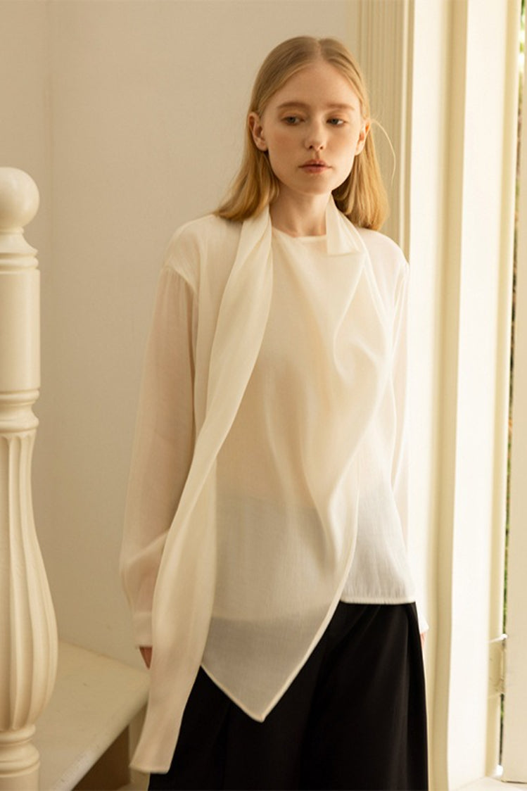 Elegant Cowl Neck Long Sleeve Top Main image